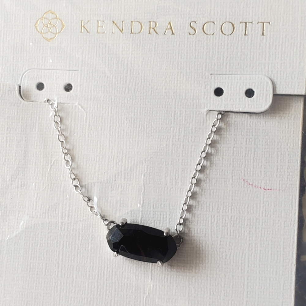 New! Kendra Scott Ever Necklace in Black & Silver
